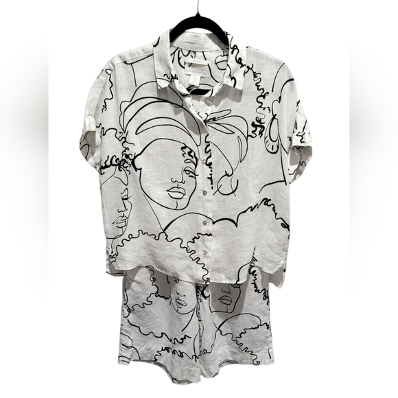 House of Harlow 1960 Linen Abstract S/M set - Picture 1 of 8